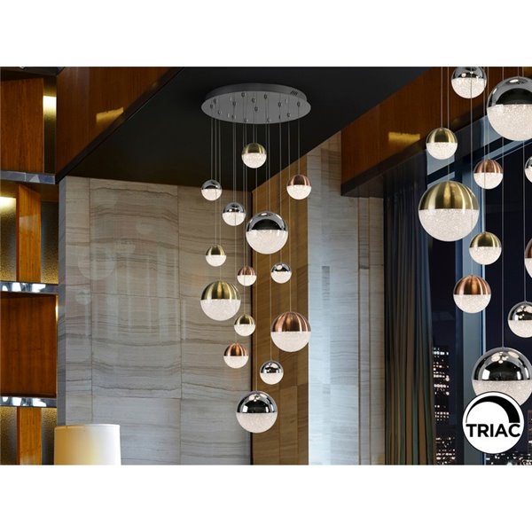 Lámpara LED SPHERE 14 luces Ø60cm 78.6W 5502lm 3000K, altura max. 300cm dimable con APP