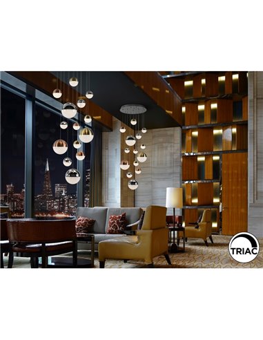 Lámpara LED SPHERE 14 luces Ø60cm 78.6W 5502lm 3000K, altura max. 300cm dimable con APP