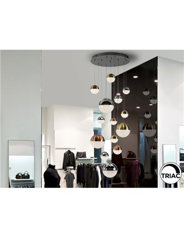 Lámpara LED SPHERE 14 luces Ø60cm 78.6W 5502lm 3000K, altura max. 300cm dimable con APP