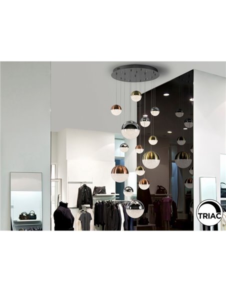 Lámpara LED SPHERE 14 luces Ø60cm 78.6W 5502lm 3000K, altura max. 300cm dimable con APP