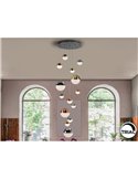 Lámpara LED SPHERE 14 luces Ø60cm 78.6W 5502Lm 3000K altura 500cm dimmable App