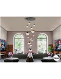 Lámpara LED SPHERE 14 luces Ø60cm 78.6W 5502Lm 3000K altura 500cm dimmable App
