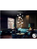 Lámpara de techo LED SPHERE 14 luces tulipas cromo, 78,6W 3000K 5502Lm Ø60cm regulable