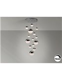 Lámpara de techo LED SPHERE 14 luces tulipas cromo, 78,6W 3000K 5502Lm Ø60cm regulable