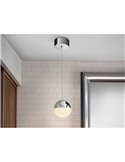 Lámpara colgante LED SPHERE Ø12cm 4,8W 336lm 3000K cromo regulable