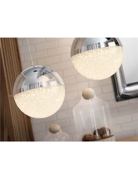 Lámpara colgante LED SPHERE Ø12cm 4,8W 336lm 3000K cromo regulable