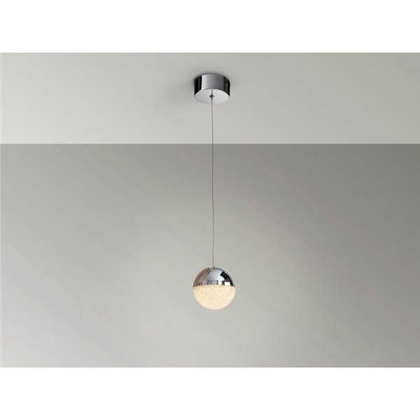 Lámpara colgante LED SPHERE Ø12cm 4,8W 336lm 3000K cromo regulable
