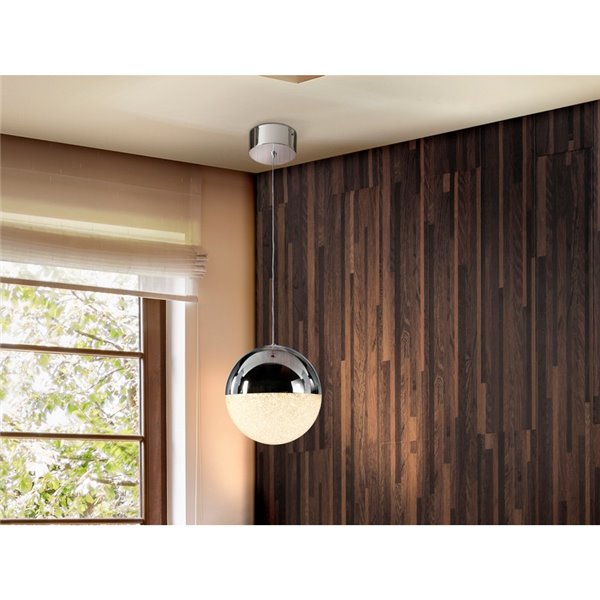 Lámpara colgante LED SPHERE Ø20cm 9,6W 672lm 3000K cromo regulable