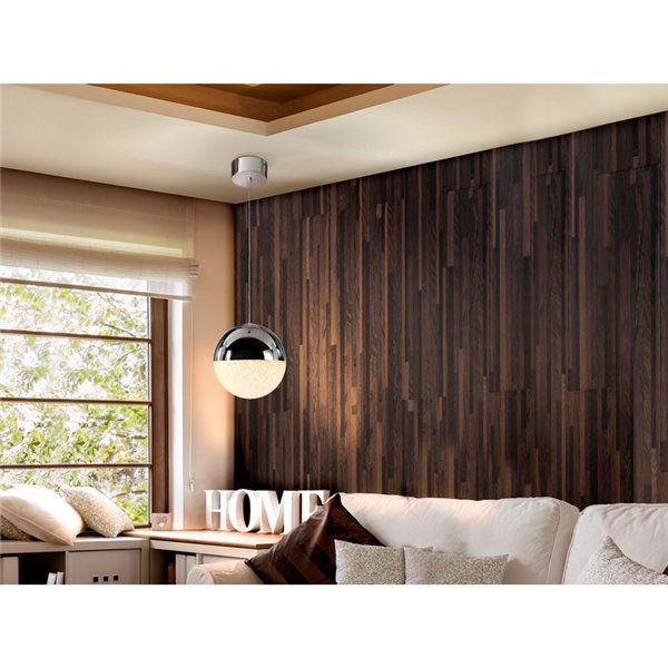 Lámpara colgante LED SPHERE Ø20cm 9,6W 672lm 3000K cromo regulable