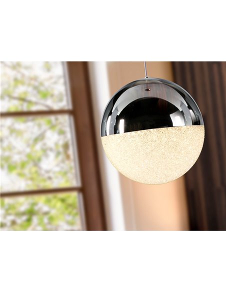 Lámpara colgante LED SPHERE Ø20cm 9,6W 672lm 3000K cromo regulable