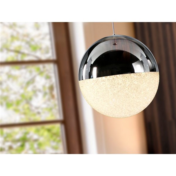 Lámpara colgante LED SPHERE Ø20cm 9,6W 672lm 3000K cromo regulable