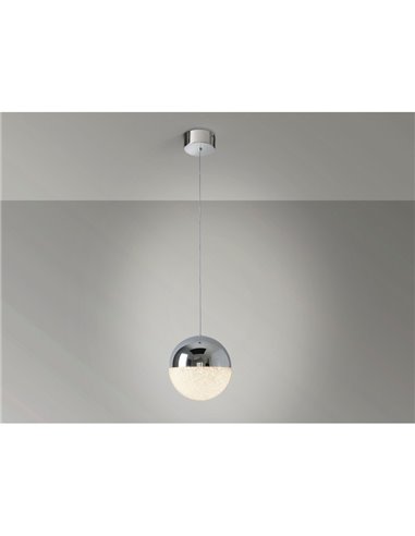 Lámpara colgante LED SPHERE Ø20cm 9,6W 672lm 3000K cromo regulable