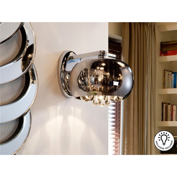 Aplique de pared ARGOS 1 luz cristal espejado con lágrimas, G9 LED