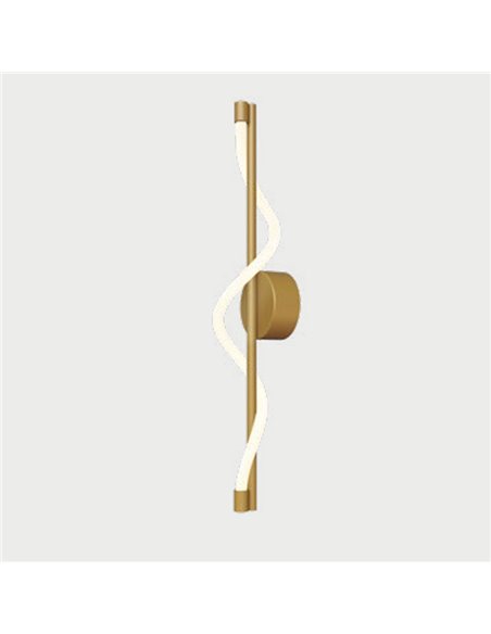 Aplique LED decorativo FUGAZ oro, 7W 3000K 840Lm, diseño ondulado de manguera flexible