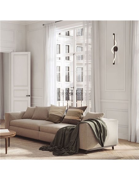 Aplique LED decorativo FUGAZ oro, 7W 3000K 840Lm, diseño ondulado de manguera flexible