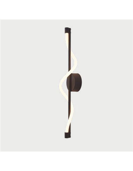 Aplique LED decorativo FUGAZ negro, 7W 3000K 840Lm, luz ondulada con tira flexible