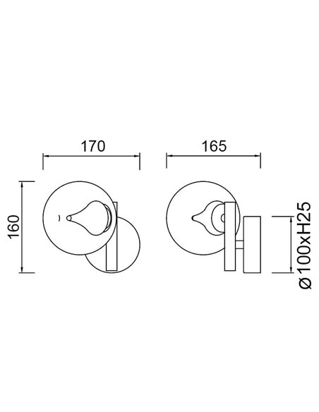 Aplique LED globo decorativo Ø10cm ANDRÓMEDA oro 1 luz, 6W 3000K 500Lm
