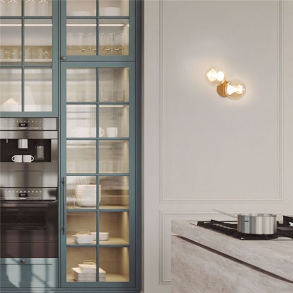 Applique murale LED avec sphères en verre, Ø10 cm ANDROMEDA or, 2 LED, 12 W 3000 K 1000 lm