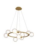 Lámpara de techo LED ANDRÓMEDA oro 9 luces, Ø85cm 50W 3000K 4500Lm diseño moderno