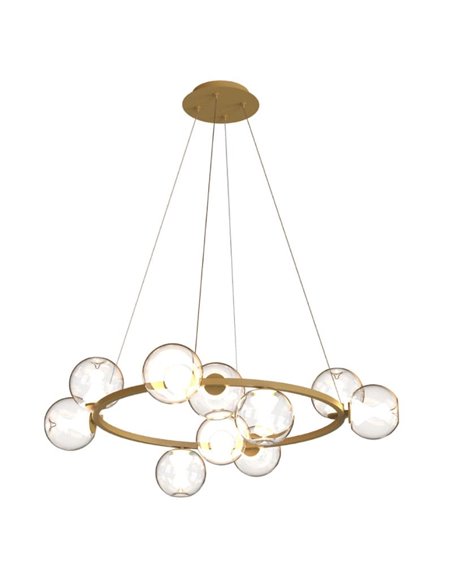 Plafonnier LED ANDROMEDA, doré, 9 LED, Ø 85 cm, 50 W, 3000 K, 4500 lm, design moderne