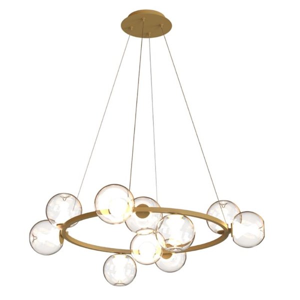 Plafonnier LED ANDROMEDA, doré, 9 LED, Ø 85 cm, 50 W, 3000 K, 4500 lm, design moderne