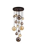 Lámpara de techo colgante 14 luces G9 DARK tulipas esféricas, hasta 500cm altura IP20