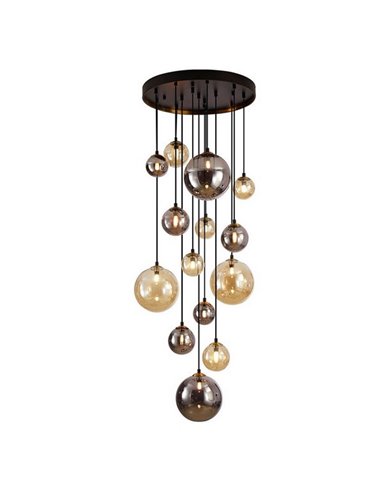 Lámpara de techo colgante DARK 14xG9 tulipas esféricas, hasta 300cm altura IP20