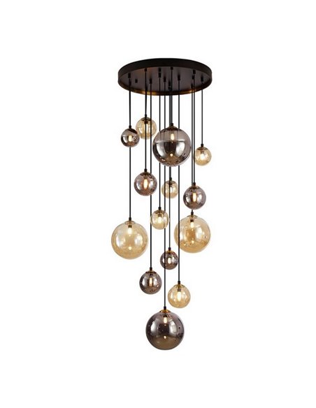 Lámpara de techo colgante DARK 14xG9 tulipas esféricas, hasta 300cm altura IP20