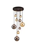 Lámpara colgante con esferas de cristal DARK 9xG9, hasta 200cm de altura IP20