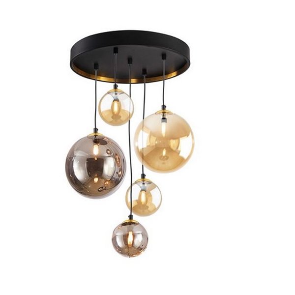 Luminária de teto DARK 5xG9, até 200 cm de altura, cúpulas esféricas IP20.