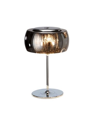 Lámpara de sobremesa ARGOS Ø28 cm cristal espejado con lágrimas, 3xG9 6W LED