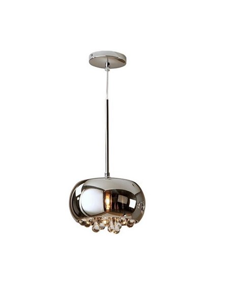 Lámpara colgante ARGOS 1 luz Ø22 cm cristal espejado con lágrimas, 1xG9 LED
