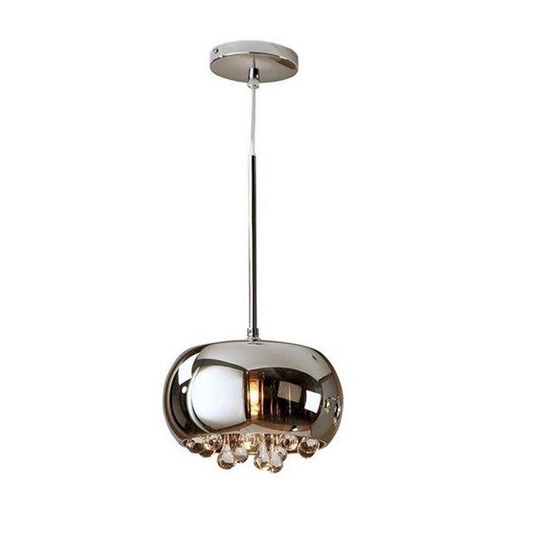 Suspension ARGOS, 1 lumière, Ø 22 cm, verre miroir à motif goutte d'eau, 1 ampoule LED G9