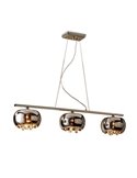 Lámpara lineal ARGOS 3 luces cristal espejo con lágrimas, 3xG9 LED