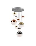 Plafonnier LED SPHERE, 9 LED, Ø 50 cm, dimmable, 54 W, 3000 K, 3780 lm, chromé