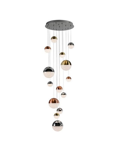 Lámpara LED SPHERE 14 luces Ø60cm 78.6W 5502Lm 3000K altura 500cm dimmable App