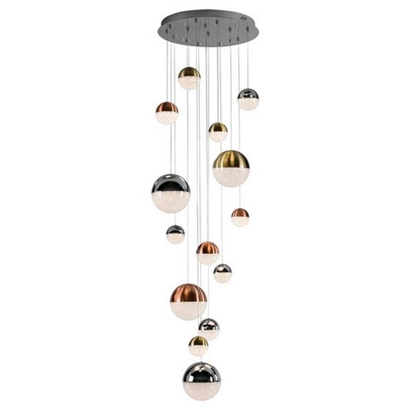 Lámpara LED SPHERE 14 luces Ø60cm 78.6W 5502Lm 3000K altura 500cm dimmable App