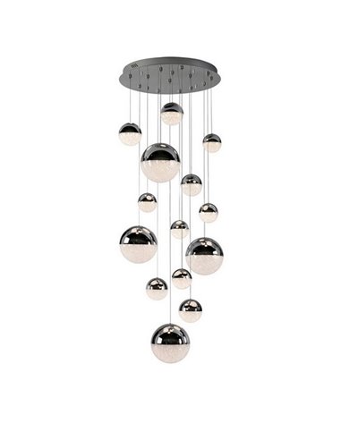 Lámpara de techo LED SPHERE 14 luces tulipas cromo, 78,6W 3000K 5502Lm Ø60cm regulable