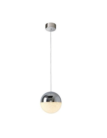 Suspension LED SPHERE Ø20cm 9,6W 672lm 3000K chromée à intensité variable