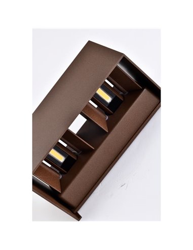 Aplique LED exterior rectangular DAVOS corten, 4x6W 24W 3000K/4000K 2200Lm, IP54