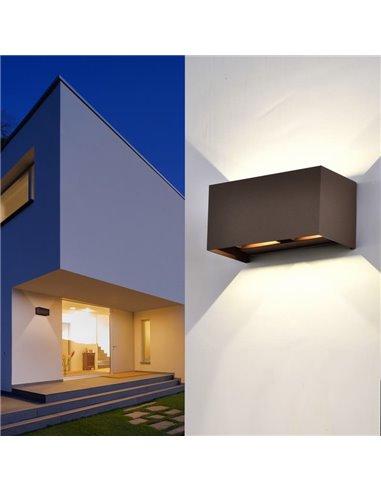 Aplique LED exterior rectangular DAVOS corten, 4x6W 24W 3000K/4000K 2200Lm, IP54