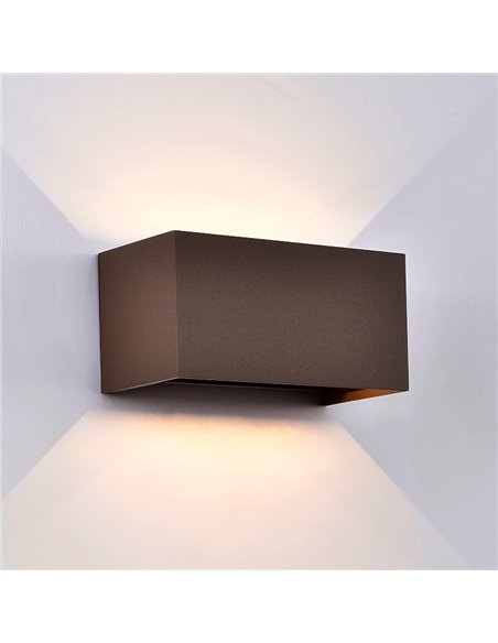 Aplique LED exterior rectangular DAVOS corten, 4x6W 24W 3000K/4000K 2200Lm, IP54