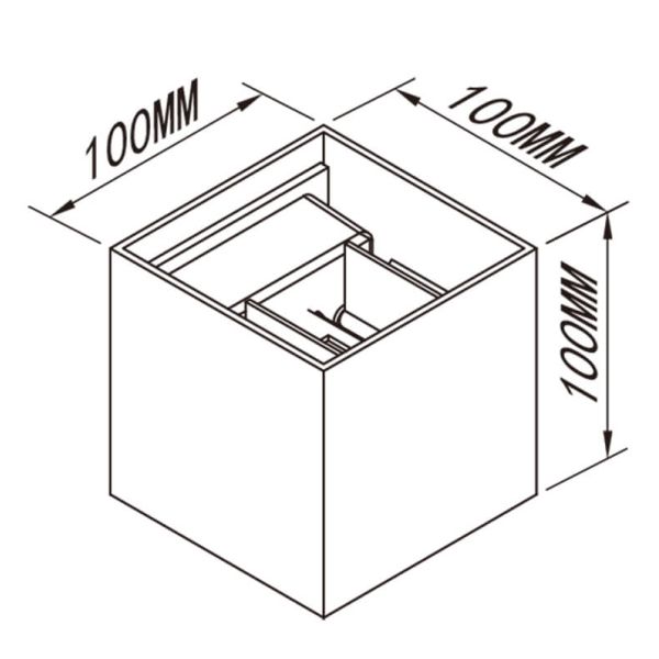 Applique murale extérieure carrée à...