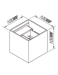 Luminária de parede externa quadrada DAVOS em LED, 2 lâmpadas (para cima e para baixo), 6W, dimerizável, 2700K, preta 2
