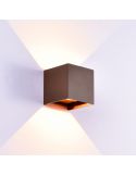 Aplique exterior LED cuadrado DAVOS 2 Luces arriba y abajo 6W, dim 2700K marrón
