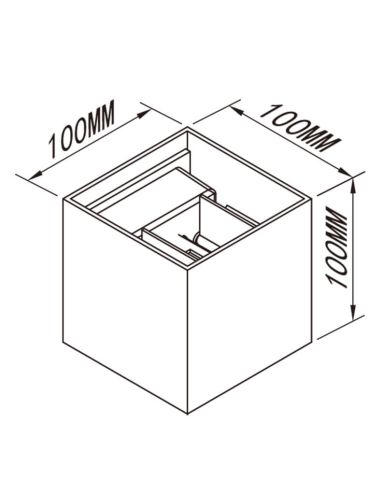 Applique murale extérieure carrée à...