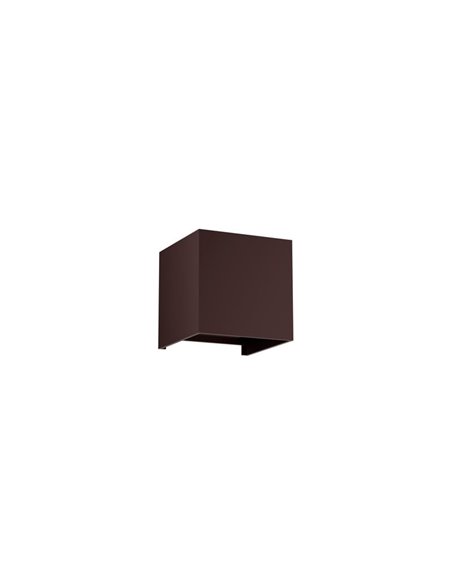 Aplique exterior LED cuadrado DAVOS corten, 2x6W 12W 2700K dimmable 1100Lm