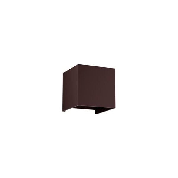 Aplique exterior LED cuadrado DAVOS corten, 2x6W 12W 2700K dimmable 1100Lm