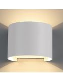 Aplique exterior redondo LED DAVOS 2 Luces arriba y abajo 6W, dim 2700K. blanco IP54