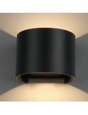 Aplique exterior redondo LED DAVOS 2 Luces arriba y abajo 6W, dim 2700K. negro IP54